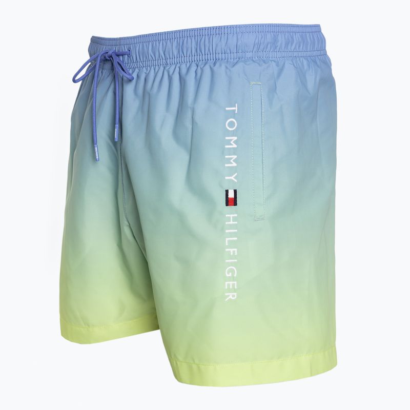 Tommy Hilfiger men's Medium Drawstring Print ombre blue spell/yellow tulip swim shorts 3