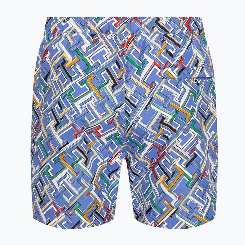 Tommy Hilfiger men's swim shorts SF Medium Drawstring Print multi monogram blue spell 2