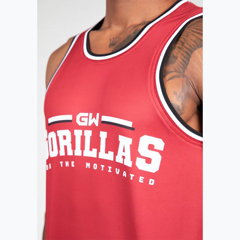 Gorilla Wear Keene red/black men's training tank top 5