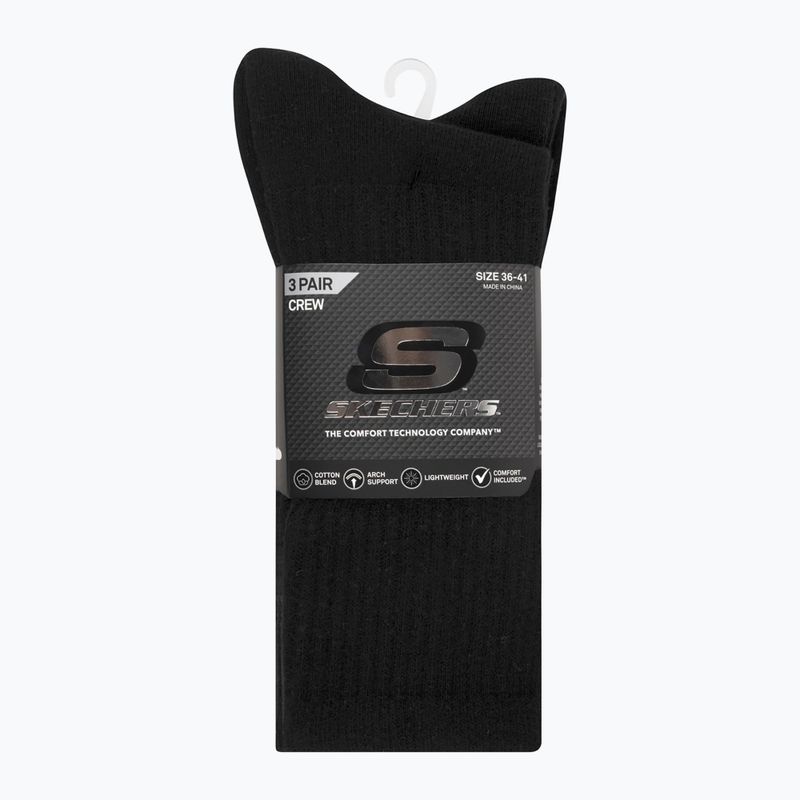 Socks SKECHERS Non Tery Crew Arch Support 3 pack black 2