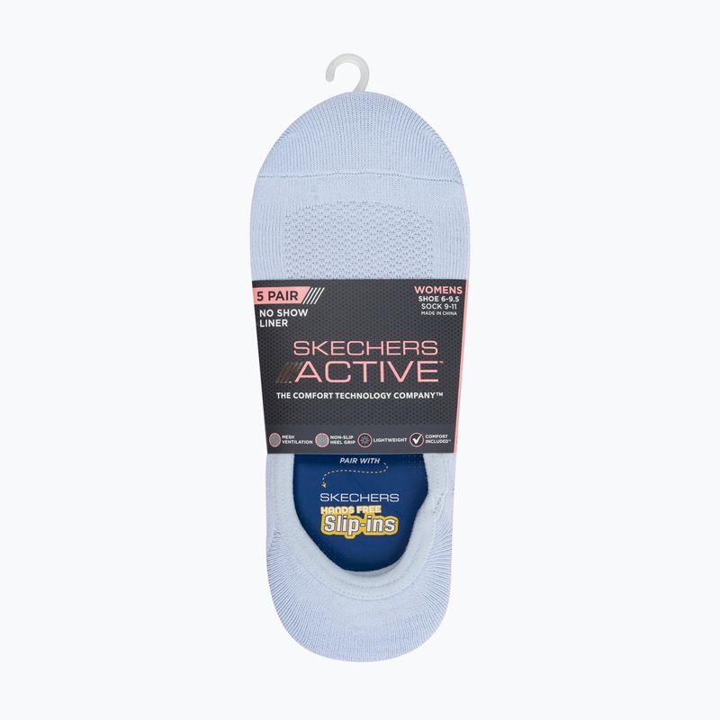 Women's socks SKECHERS Non Terry No Show Liner 3 pairs blue/green