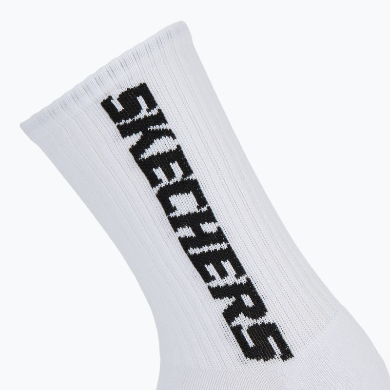 Men's socks SKECHERS 1/2 Terry Crew 3 pairs white/black 4