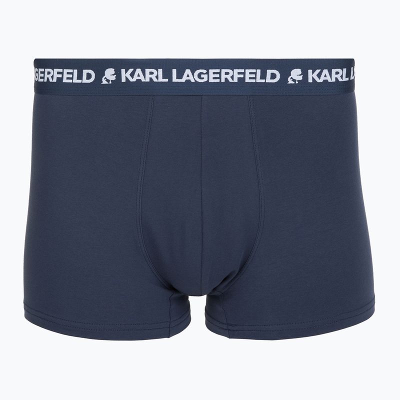 Men's boxers KARL LAGERFELD Logo Trunk Multiband 3 pairs dark sea/indigo/blue 3
