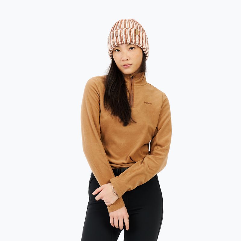 Women's sweatshirt Protest PRTRemutez 1/4 Zip Active teddy brown 4