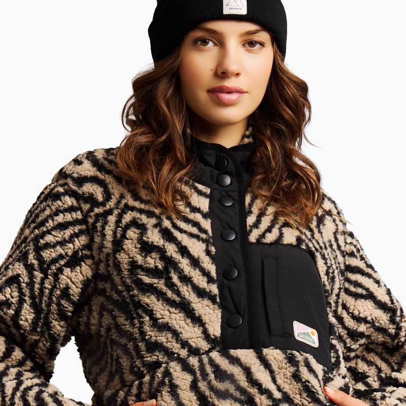 Women's fleece sweatshirt Protest PRTJosey 1/4 Button bamboobeige 5