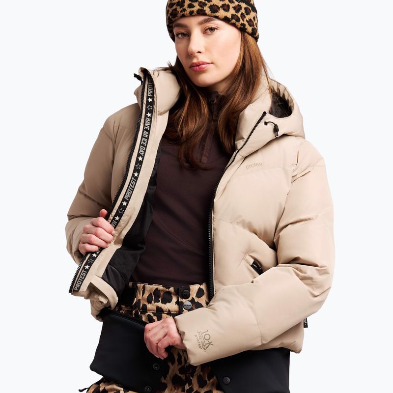 Women's snowboard jacket Protest PRTPreppydos Zipshift bamboobeige 4