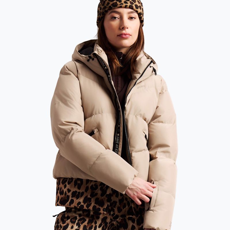 Women's snowboard jacket Protest PRTPreppydos Zipshift bamboobeige 5