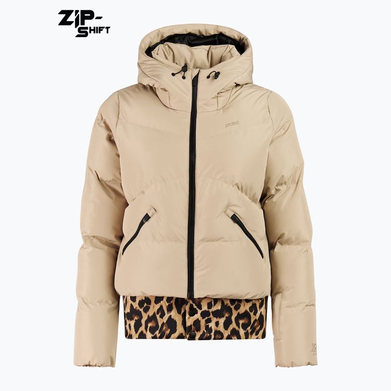 Women's snowboard jacket Protest PRTPreppydos Zipshift bamboobeige 7