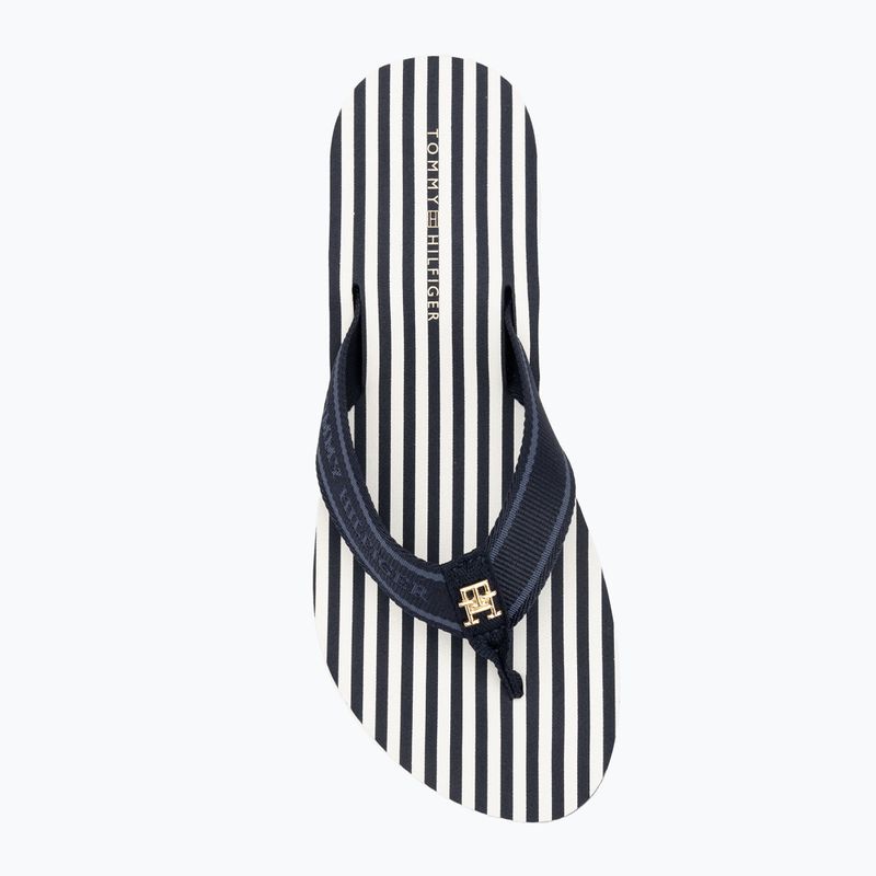 Tommy Hilfiger women's flip flops Stripes Beach Sandal space blue 5