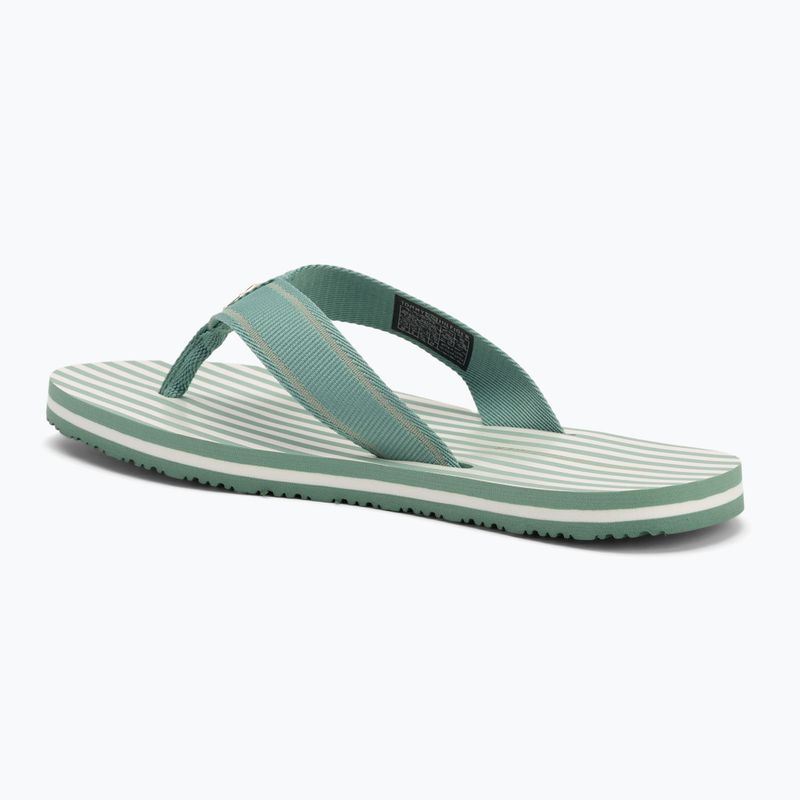 Tommy Hilfiger women's Stripes Beach Sandal flip flops charming green 3
