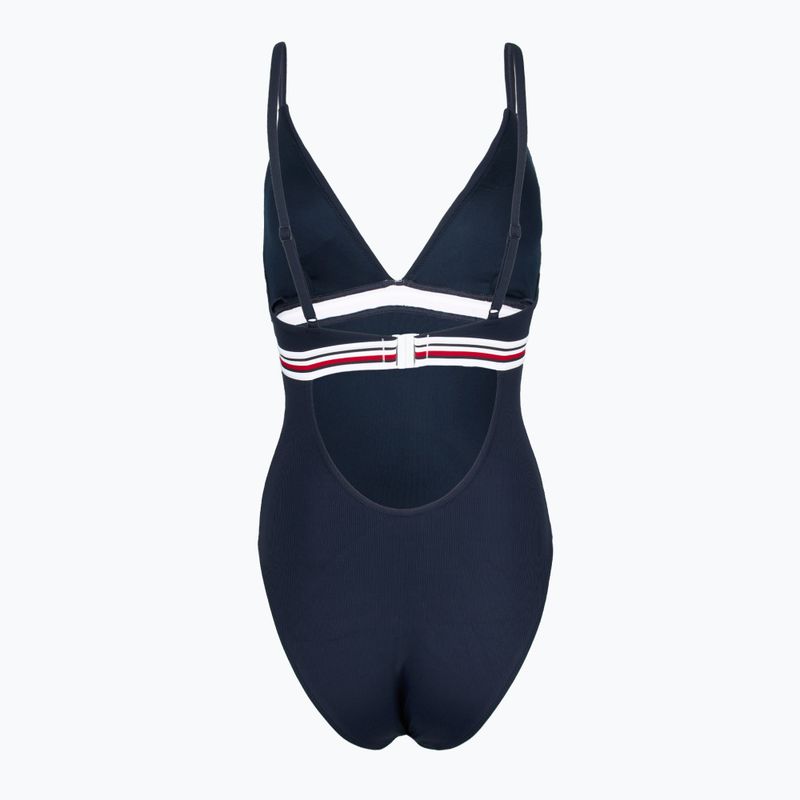 Tommy Hilfiger women's Triangle One Piece Rp Ext swimsuit dark night navy 2