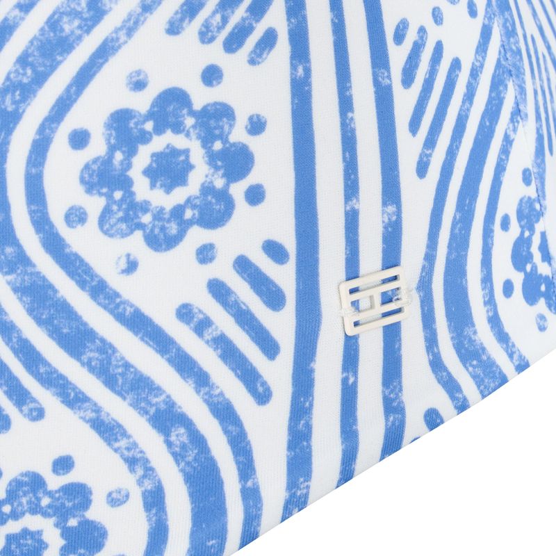 Tommy Hilfiger women's one-piece swimsuit Straight Neck Print floral stripe blue spell 4