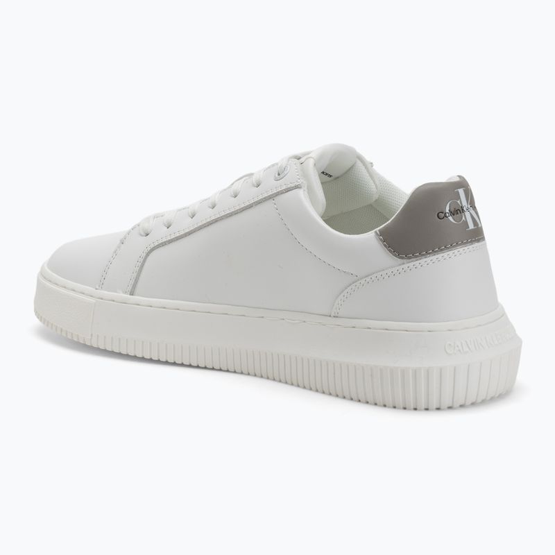 Calvin Klein men's shoes YM0YM00681 Chunky Cupsole Monologo Lth triple bright white/rock ridge 3