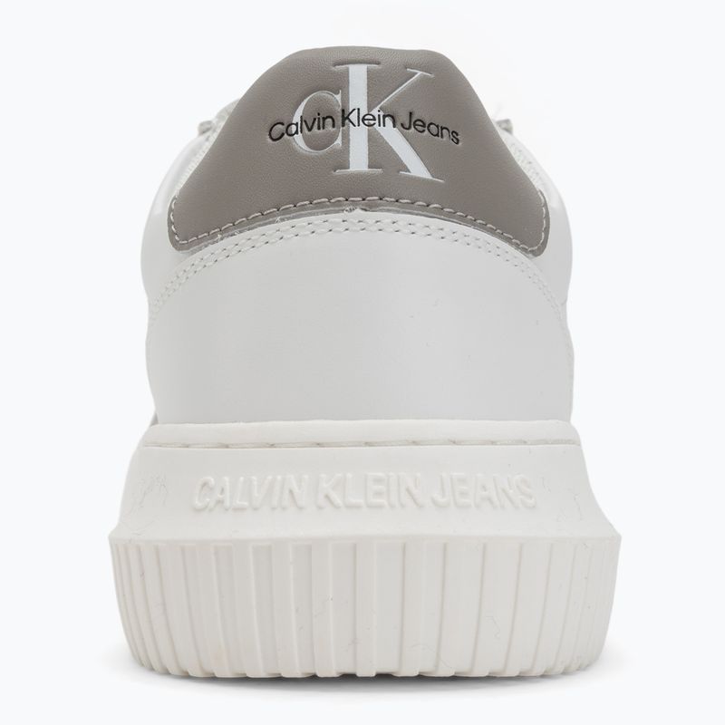 Calvin Klein men's shoes YM0YM00681 Chunky Cupsole Monologo Lth triple bright white/rock ridge 6