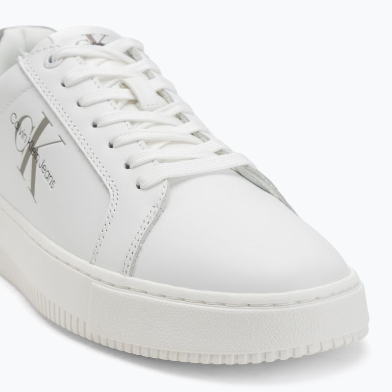 Calvin Klein men's shoes YM0YM00681 Chunky Cupsole Monologo Lth triple bright white/rock ridge 7