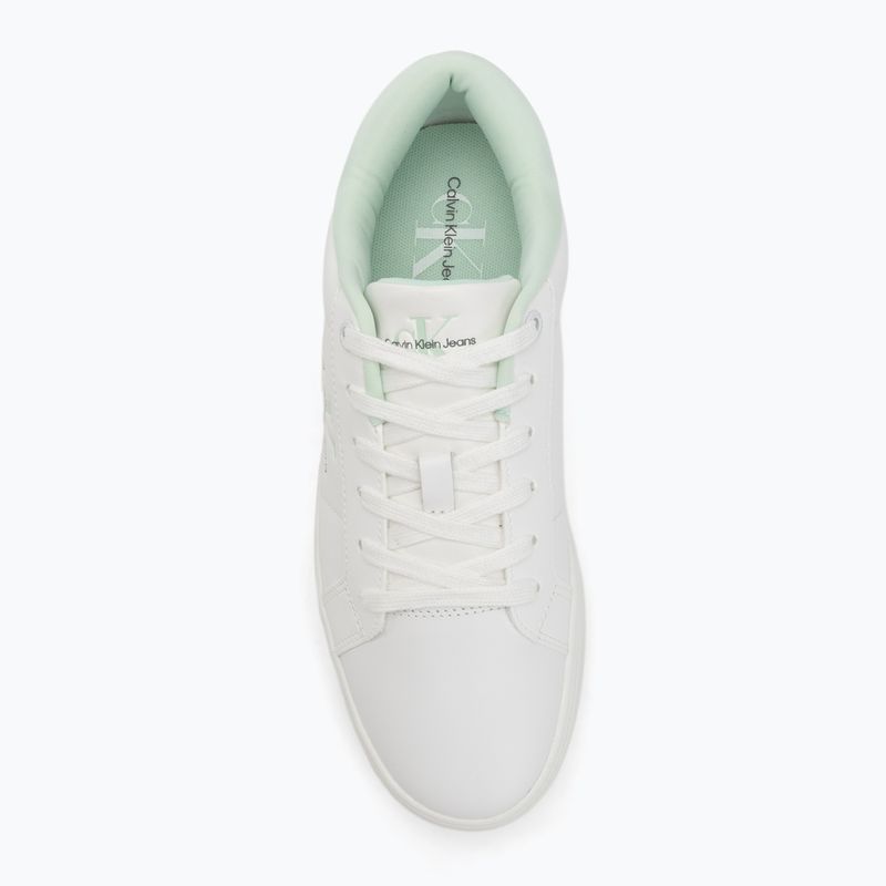 Calvin Klein women's shoes YW0YW01444 Classic Cupsole Lowlaceup Lth Wn bright white/moonlight jade 5