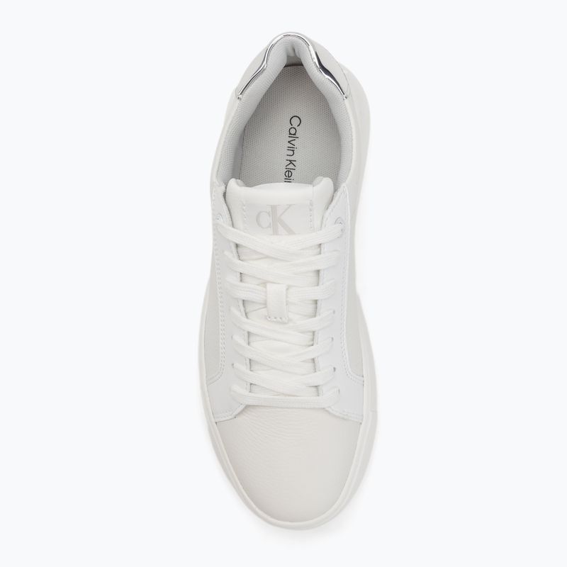 Calvin Klein women's shoes YW0YW01769 Chunky Cupsole Low Mg bright white/silver 5