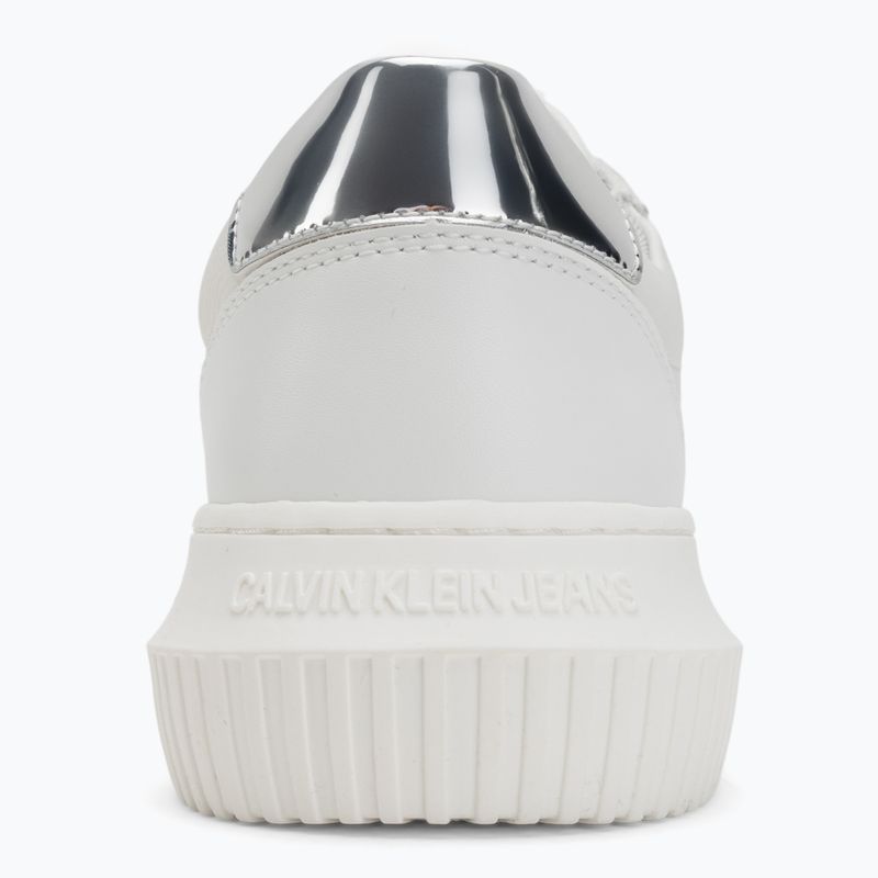 Calvin Klein women's shoes YW0YW01769 Chunky Cupsole Low Mg bright white/silver 6