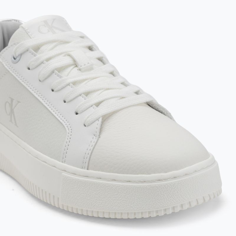 Calvin Klein women's shoes YW0YW01769 Chunky Cupsole Low Mg bright white/silver 7