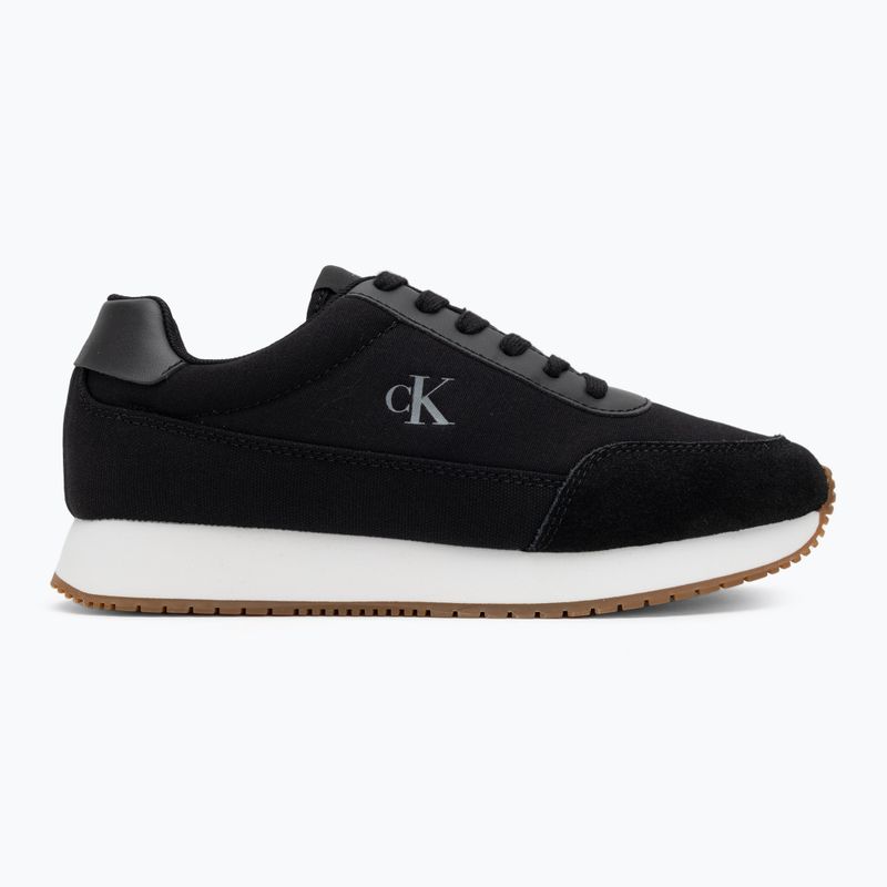 Calvin Klein women's shoes YW0YW01888 Retro Runner Low Laceup Canvas black/bright white 2
