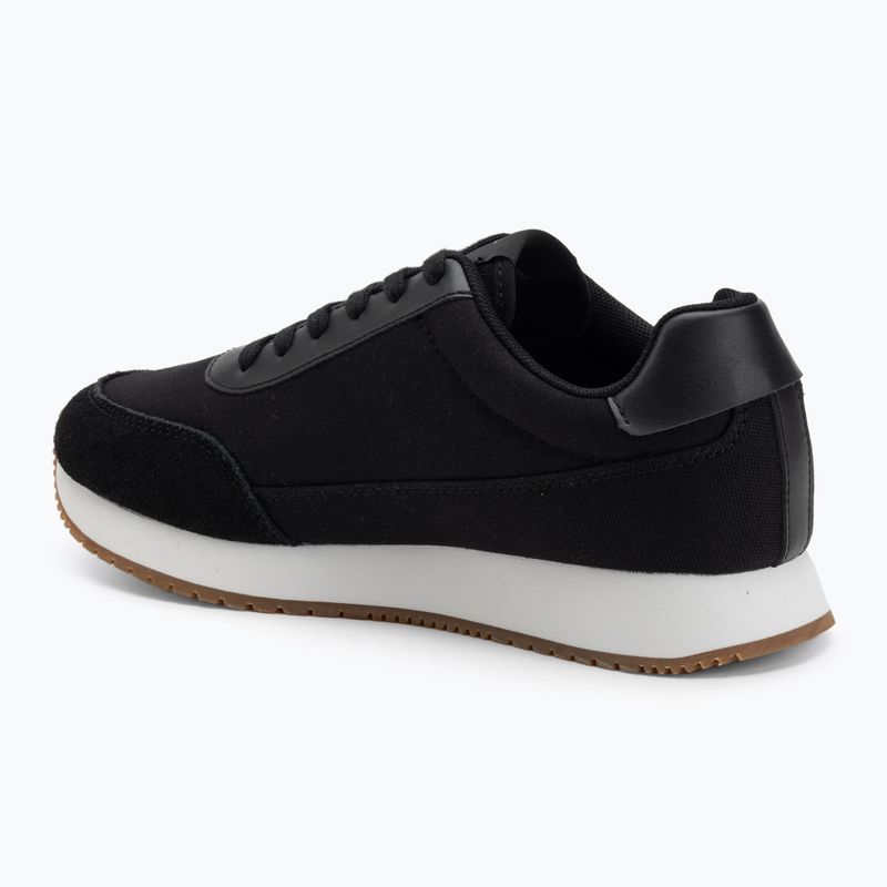 Calvin Klein women's shoes YW0YW01888 Retro Runner Low Laceup Canvas black/bright white 3