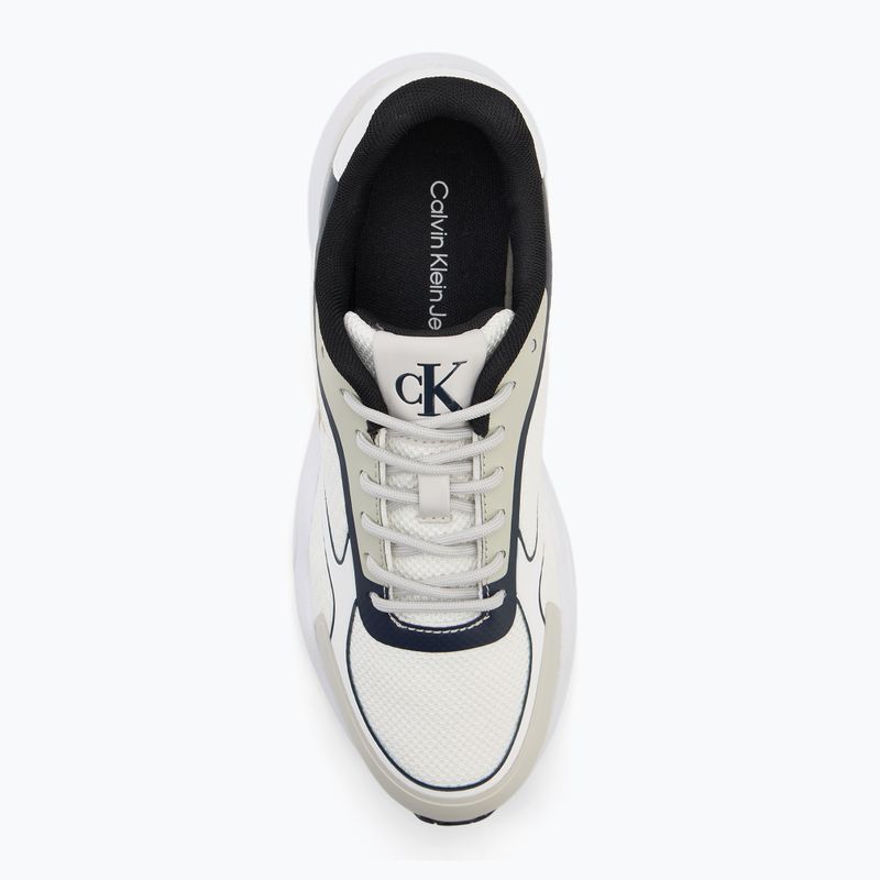 Calvin Klein women's shoes YW0YW01887 Retro Tennis Knit Mg bright white/silver bich/navy 5