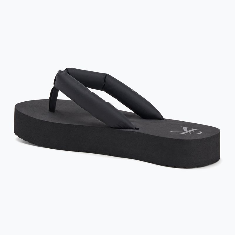 Women's Calvin Klein YW0YW01723 Beach Sandal Flatform Ttxr Satin triple black flip flops 3