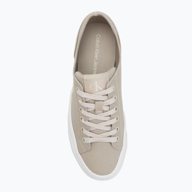 Calvin Klein women's trainers YW0YW01763 Vulc Flatform Low Cv MG eggshell/creamy white 5