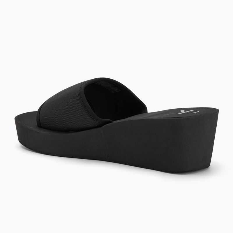 Calvin Klein women's flip flops YW0YW01725 Beach Wedge Slide Canvas triple black 3