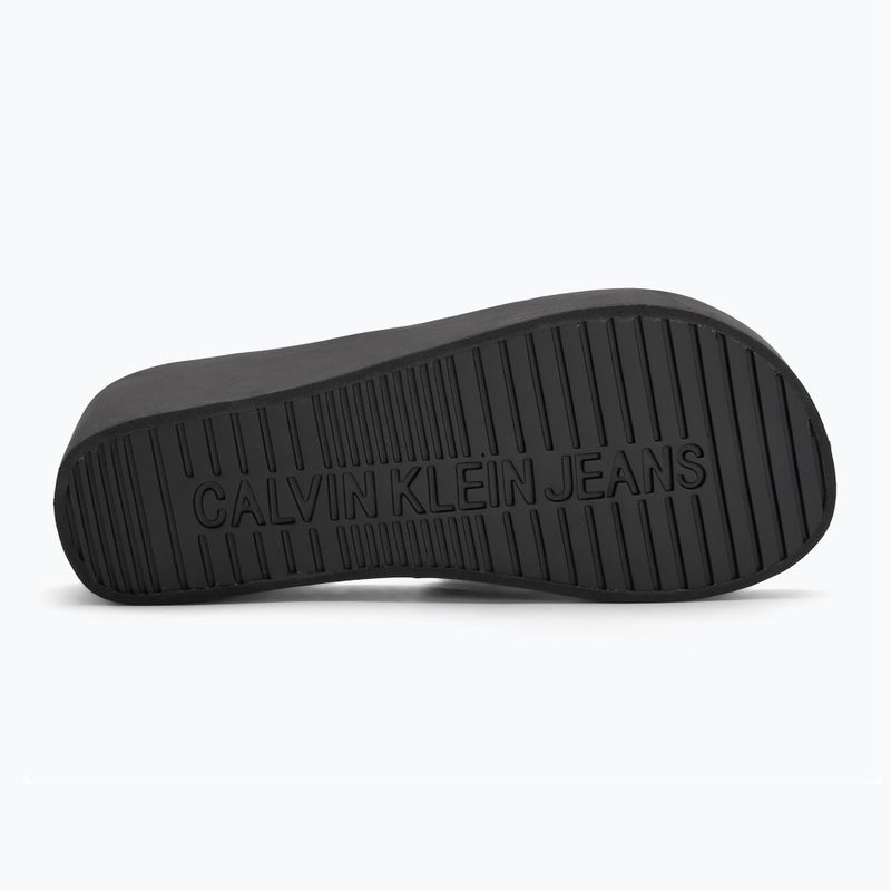 Calvin Klein women's flip flops YW0YW01725 Beach Wedge Slide Canvas triple black 4