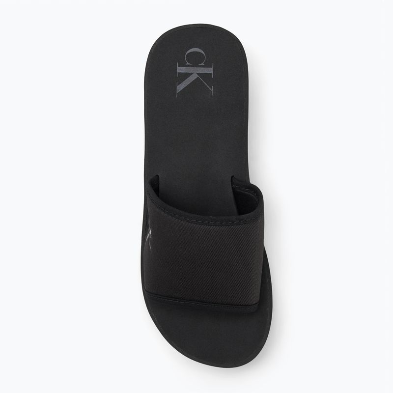 Calvin Klein women's flip flops YW0YW01725 Beach Wedge Slide Canvas triple black 5