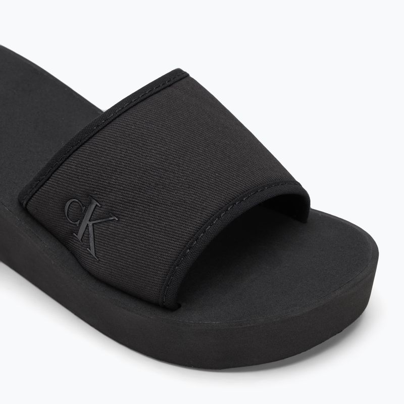Calvin Klein women's flip flops YW0YW01725 Beach Wedge Slide Canvas triple black 7