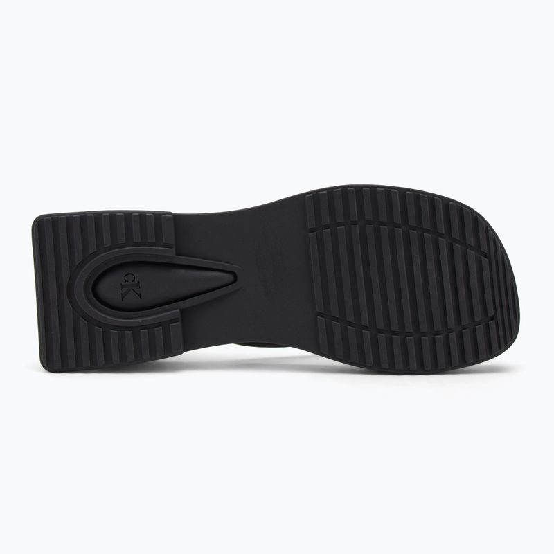 Women's Calvin Klein YW0YW01716 Sq Low Wedge Sandal Stitch triple black flip flops 4
