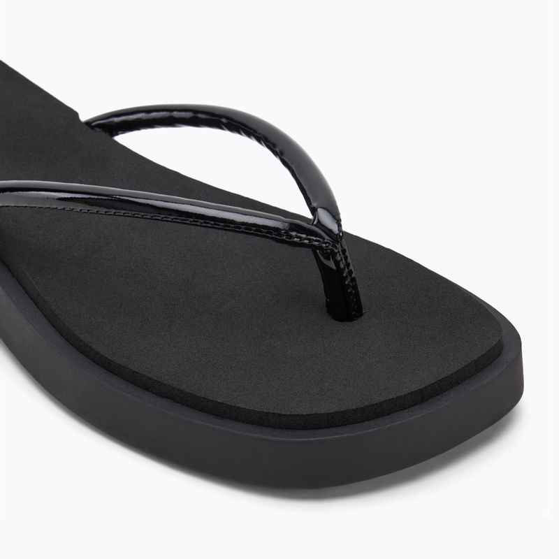 Women's Calvin Klein YW0YW01716 Sq Low Wedge Sandal Stitch triple black flip flops 7
