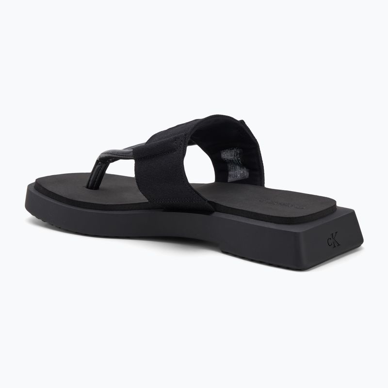 Women's Calvin Klein flip flops YW0YW01717 Sq Low Wedge Sandal Rope triple black 3