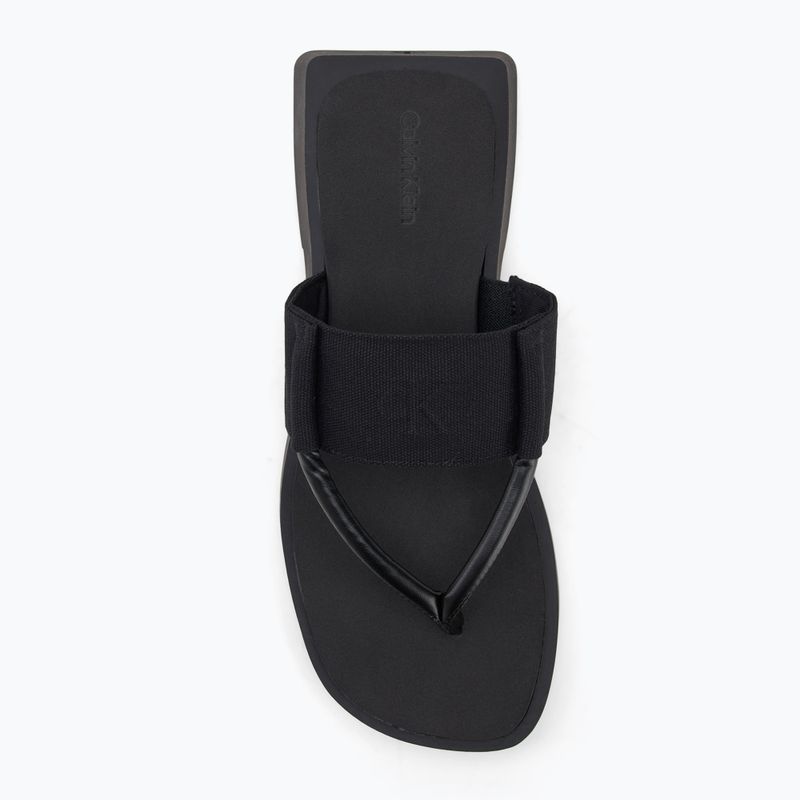 Women's Calvin Klein flip flops YW0YW01717 Sq Low Wedge Sandal Rope triple black 5
