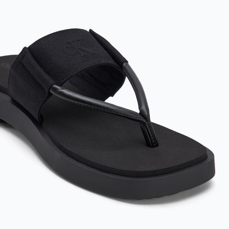 Women's Calvin Klein flip flops YW0YW01717 Sq Low Wedge Sandal Rope triple black 7