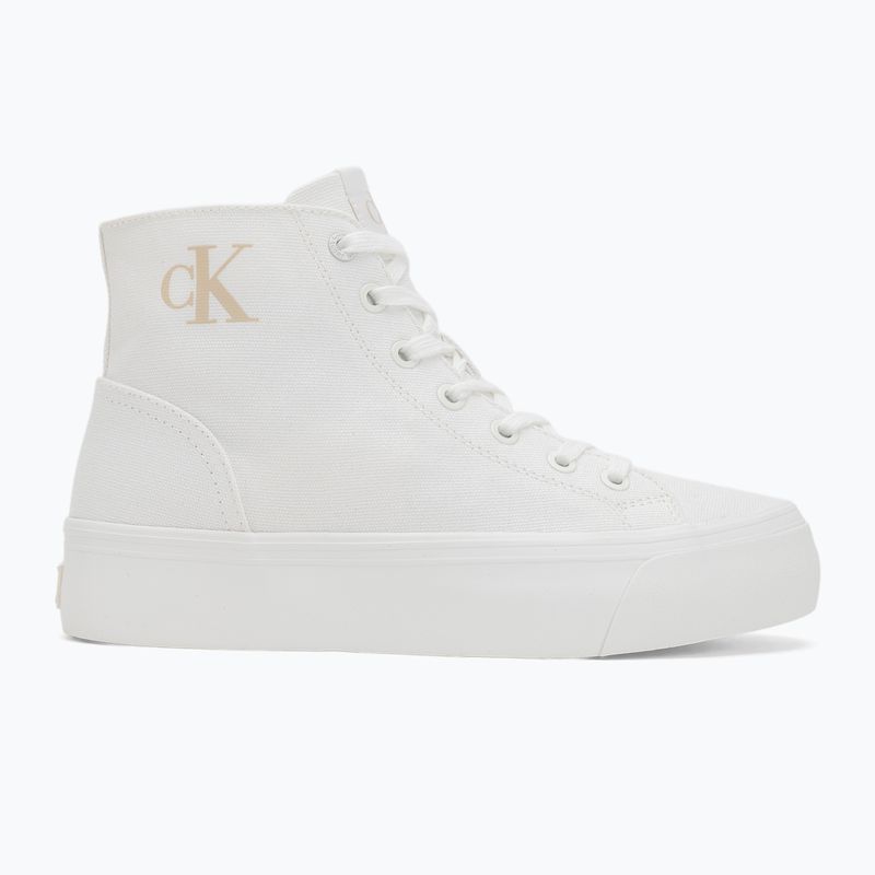 Calvin Klein women's trainers YW0YW01764 Vulc Flatform Mid Cv Mg triple bright white 2