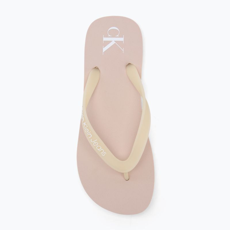 Calvin Klein women's flip flops YW0YW01829 Beach Sandal Transparent Tpu whisper pink/bright white 5