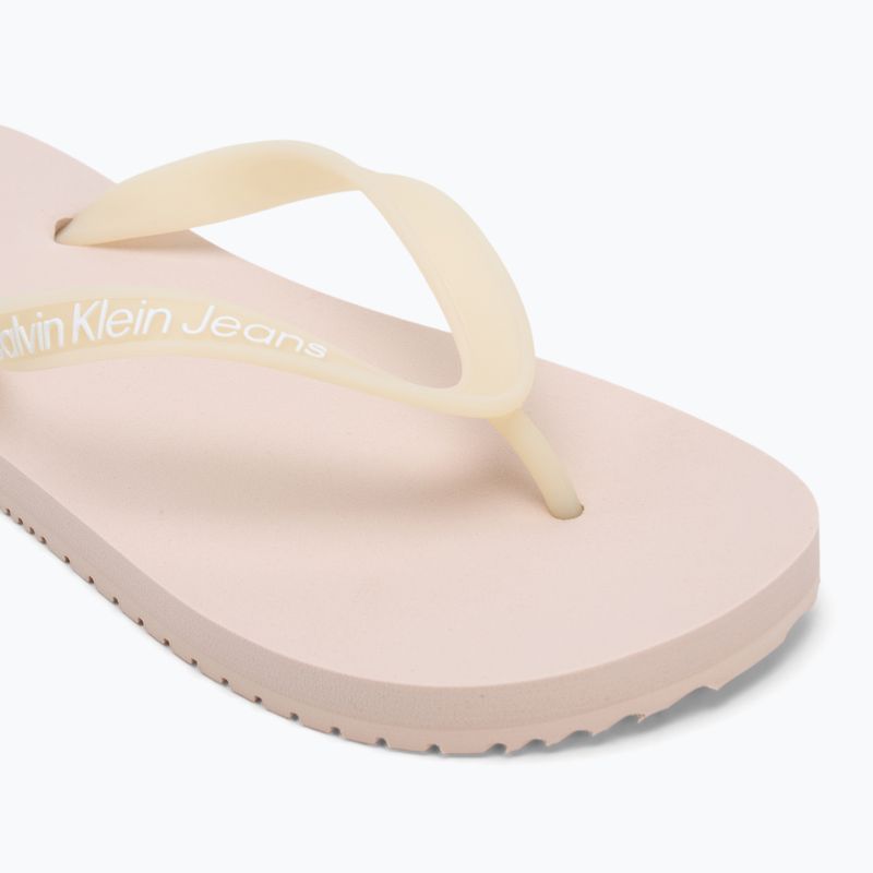 Calvin Klein women's flip flops YW0YW01829 Beach Sandal Transparent Tpu whisper pink/bright white 7