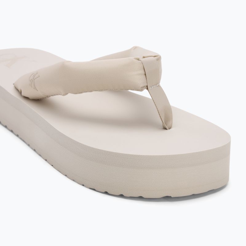 Women's Calvin Klein YW0YW01723 Beach Sandal Flatform Ttxr Satin triple eggshell flip flops 7