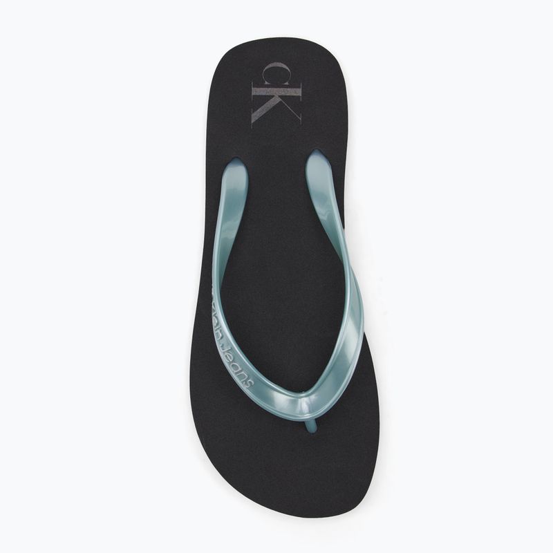 Calvin Klein women's flip flops YW0YW01719 Beach Sandal Monologo Tpu black/cloud blue 5