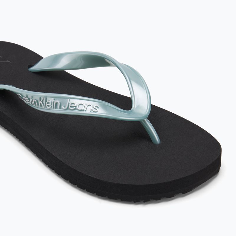 Calvin Klein women's flip flops YW0YW01719 Beach Sandal Monologo Tpu black/cloud blue 7