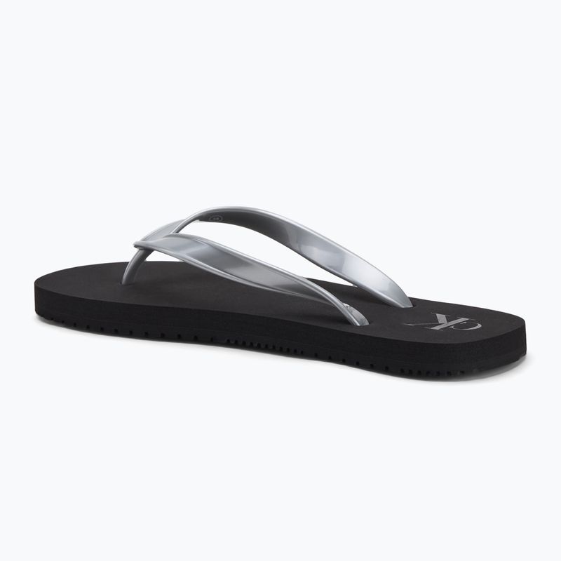 Women's Calvin Klein YW0YW01719 Beach Sandal Monologo Tpu black/silver flip flops 2
