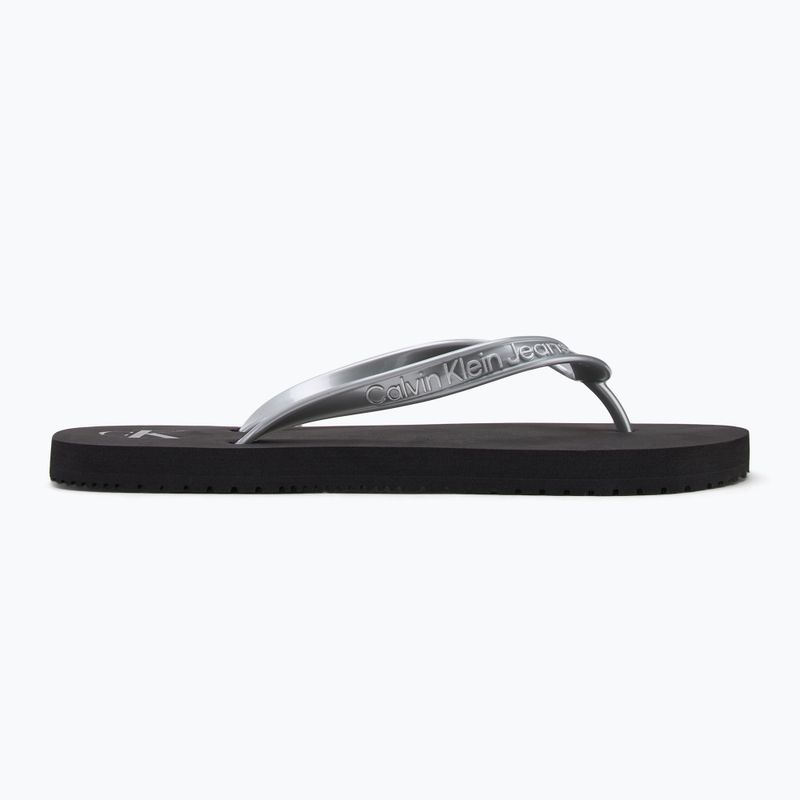 Women's Calvin Klein YW0YW01719 Beach Sandal Monologo Tpu black/silver flip flops 3