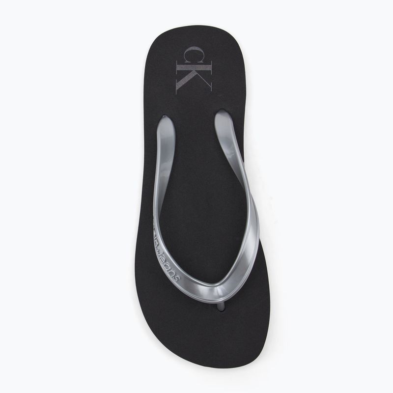 Women's Calvin Klein YW0YW01719 Beach Sandal Monologo Tpu black/silver flip flops 5