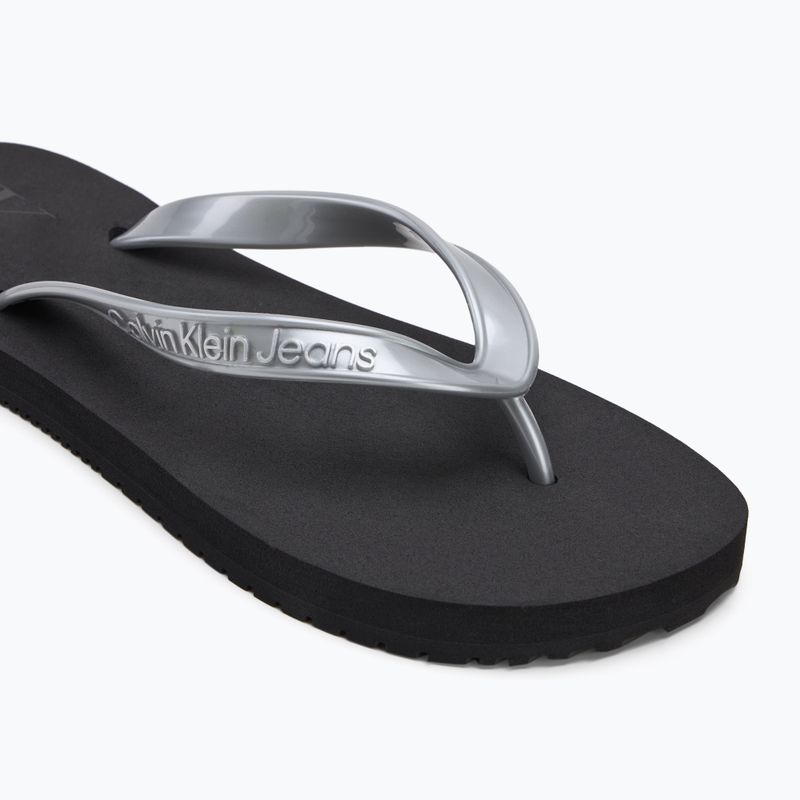 Women's Calvin Klein YW0YW01719 Beach Sandal Monologo Tpu black/silver flip flops 7
