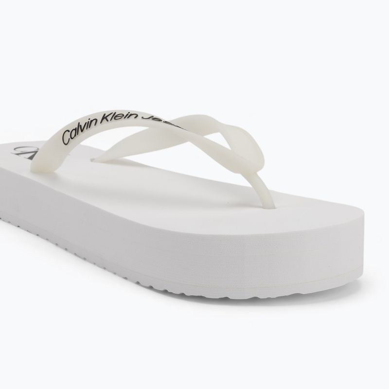 Women's Calvin Klein YW0YW01830 Beach Sandal Flatform Tpu bright white/black flip flops 7