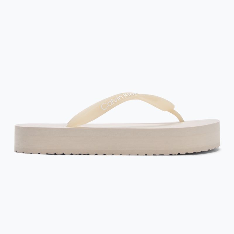 Calvin Klein women's flip flops YW0YW01830 Beach Sandal Flatform Tpu eggshell/bright white 2
