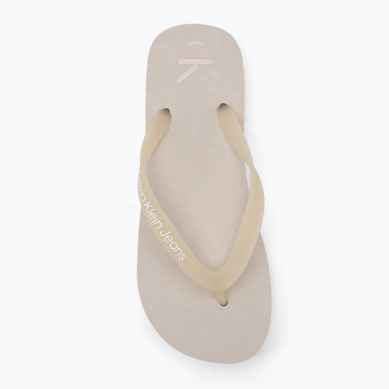 Calvin Klein women's flip flops YW0YW01830 Beach Sandal Flatform Tpu eggshell/bright white 5